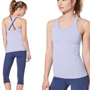 Lululemon Stash N Run Berry Mist Blue Running Strappy Tank Top